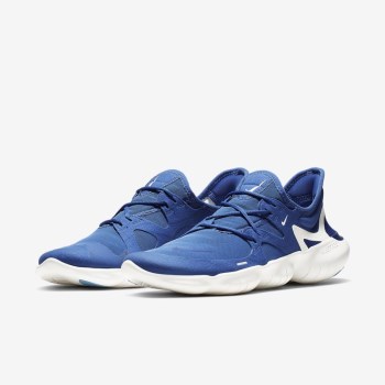 Nike Free RN 5.0 - Férfi Futócipő - Sötétkék/Fehér/Kék/Királykék